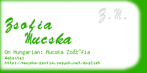 zsofia mucska business card